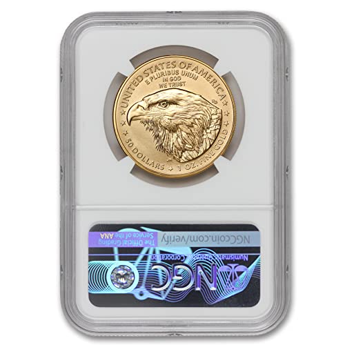 2022 אין סימן מנטה 1 גרם זהב אמריקאי איגל MS-70 מאת Mint State Gold 50 $ NGC MS70