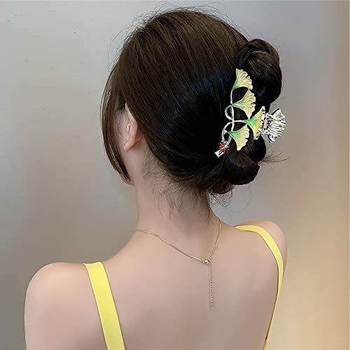 2 חבילות גינקגו פרח פרח מתכת שיער טופר קטעי שיער ללא מגרש שיער לנשים בנות