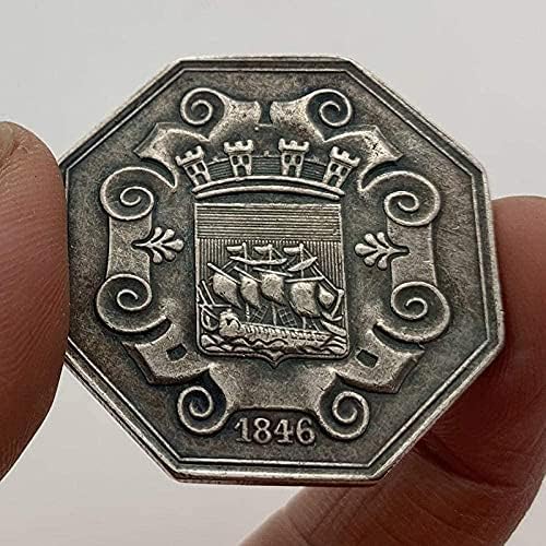 ADA cryptocurrency 1846 צרפתית בצורת חייזרים בצורת חייזרים סירת שיט אהוב מטבע מטבע זיכרון מטבע מצופה מטבע מזל טוב מטבע מטבע מטבע