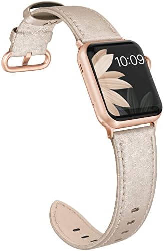 להקות עור של Edimens תואמות לנשים להקות Apple Watch 41 ממ 38 ממ 40 ממ, רצועת החלפת עור מקורית תואמת לסדרת Apple Watch Series 7 6 5 4 3