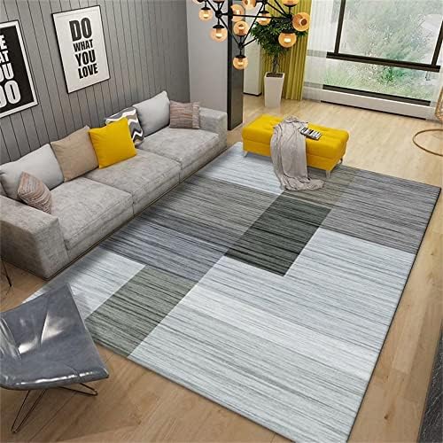 שטיח שטיחים לסלון חדר שינה שטיחים הוכחת אפור מלבני גיאומטרי דפוס פנאי שטיח אוהל מחצלת 80 על 200 סמ