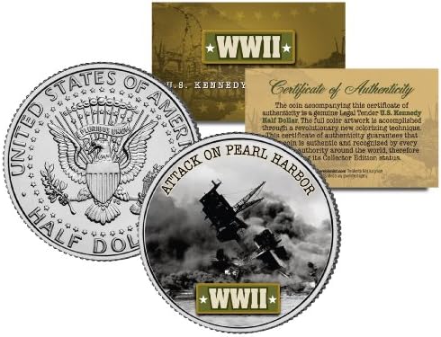 מלחמת העולם השנייה התקפה על פרל הארבור JFK קנדי ​​חצי דולר מטבע ארהב מטבע