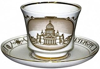 סט כוס התה של חרסינה לומונוסוב קתדרלת סנט אייזק 7.4 גרם/220 מל