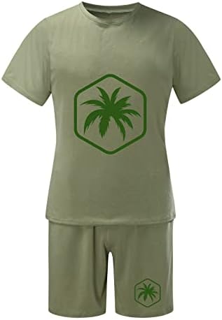 BMISEGM חליפות גדולות וגבוהות לגברים בגברים תלבושת קיץ חוף חוף שרוול קצר חולצה מודפס
