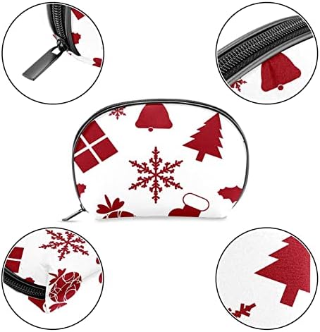 תיק קוסמטי של TbouoBt לנשים, תיקי איפור מרחב טאלה שיא מתנת נסיעה, דפוס חג המולד פעמוני פתית שלג וינטג '