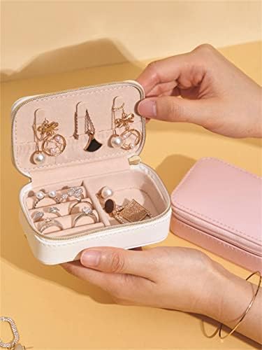 תיק תכשיטים JJRY טיול תכשיטים ניידים קופסא עור עגילי עור תכשיטים קופסת תכשיטים (צבע: גודל w/a