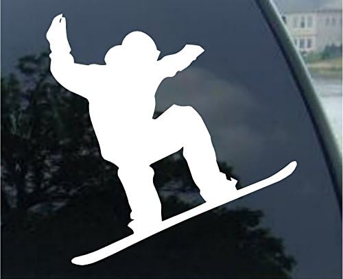 Socoooldesign Snowboarder קופץ צללית רכב חלון רכב ויניל מדבקת מדבקות 6 רחב