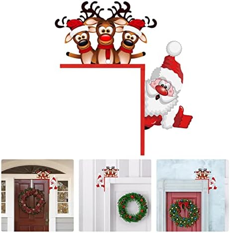 פומובי שלט פינת דלת חג המולד, קישוט פינת מסגרת עץ שלט דלת חג המולד פסל עץ קיר לסלון חדר שינה משרד חיצוני מסגרת מקורה