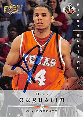 DJ אוגוסטין כרטיס כדורסל חתימה 2008 סיפון עליון מהדורה ראשונה טירון 225 - כדורסל במכללות עם חתימה