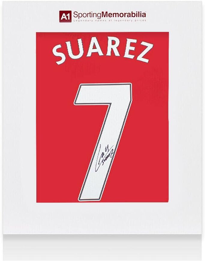 לואיס סוארס חתמה על חולצת ליברפול - 2012-13, מספר 7 - חתימה על קופסאות מתנה - גופיות כדורגל עם חתימה