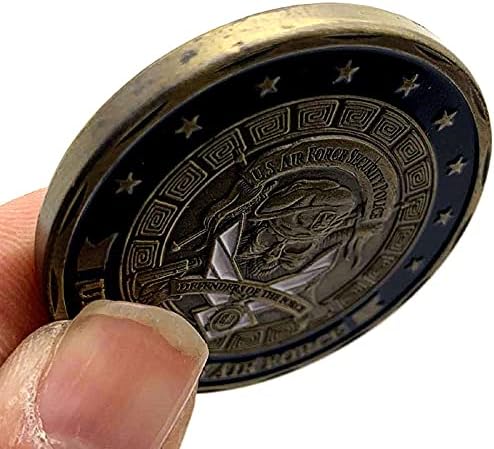 משטרת אבטחת חיל האוויר האמריקנית מזכרת מזכרת ברונזה מגני מטבעות מצופים מטבע האתגר של הכוח Thearchangel