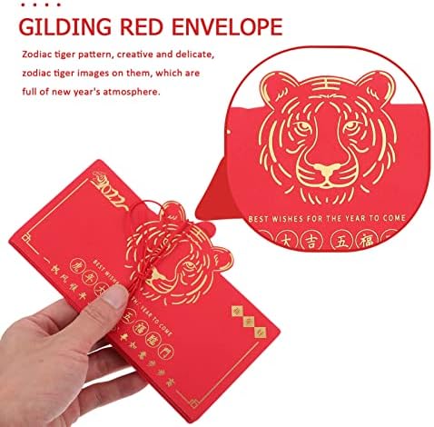 2022 סיני חדש שנה אדום מעטפות 5 יחידות נמר שנה הונג באו ברכה כרטיס טוב מזל כסף מתנה מעטפות אדום מנות עבור אביב פסטיבל חדש שנה ספקי