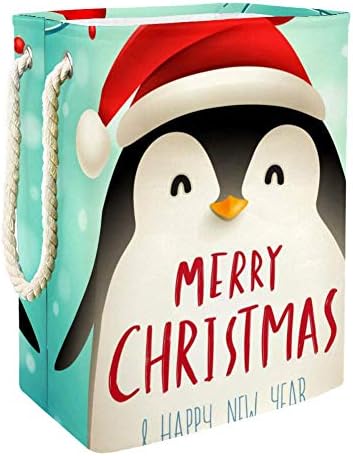 חג המולד חמוד פינגווין קטן 300 ד אוקספורד עמיד למים בגדי סל גדול כביסה סל עבור שמיכות בגדי צעצועים בחדר שינה